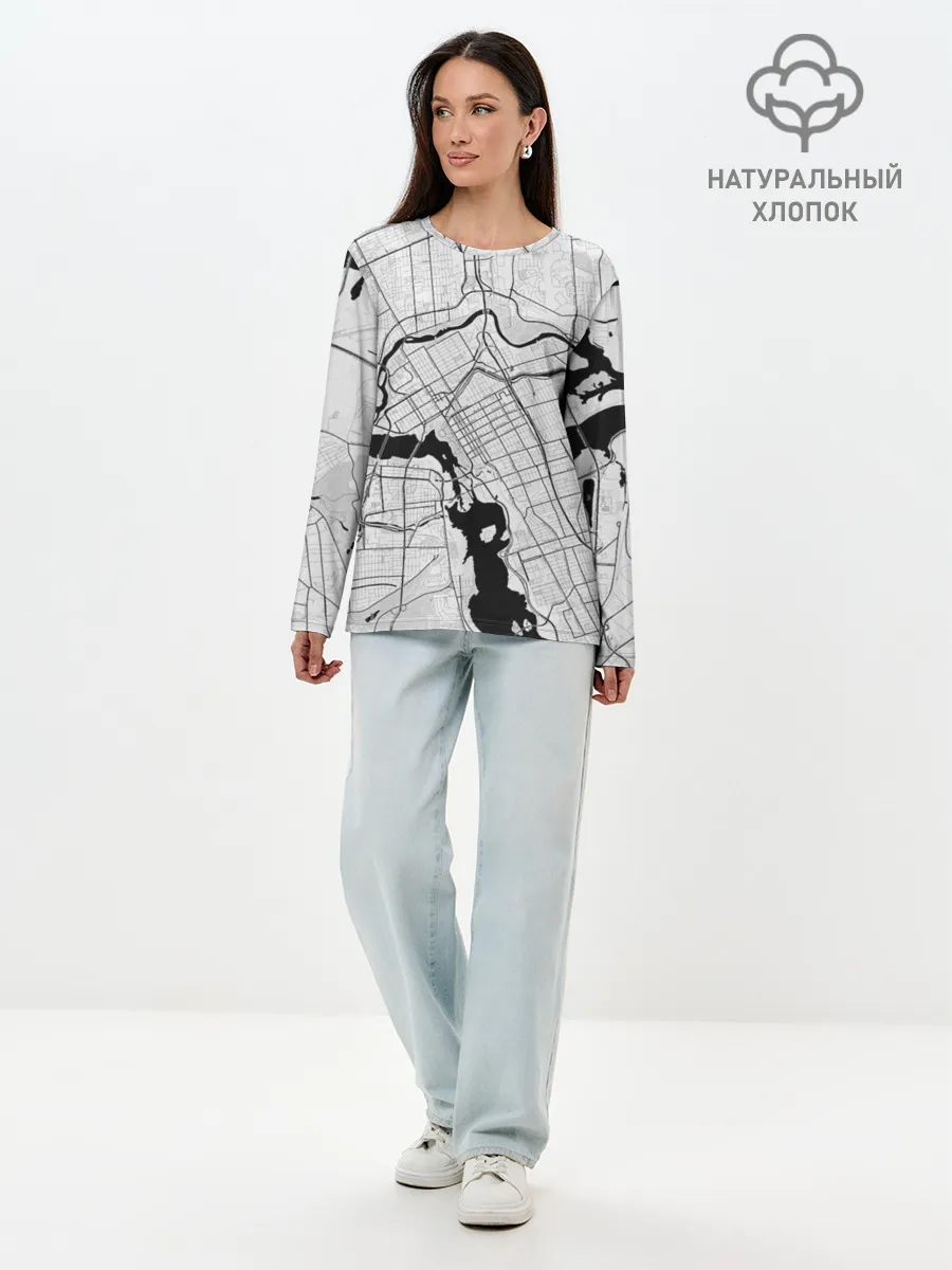 Лонгслив женский. Хлопок / генплан