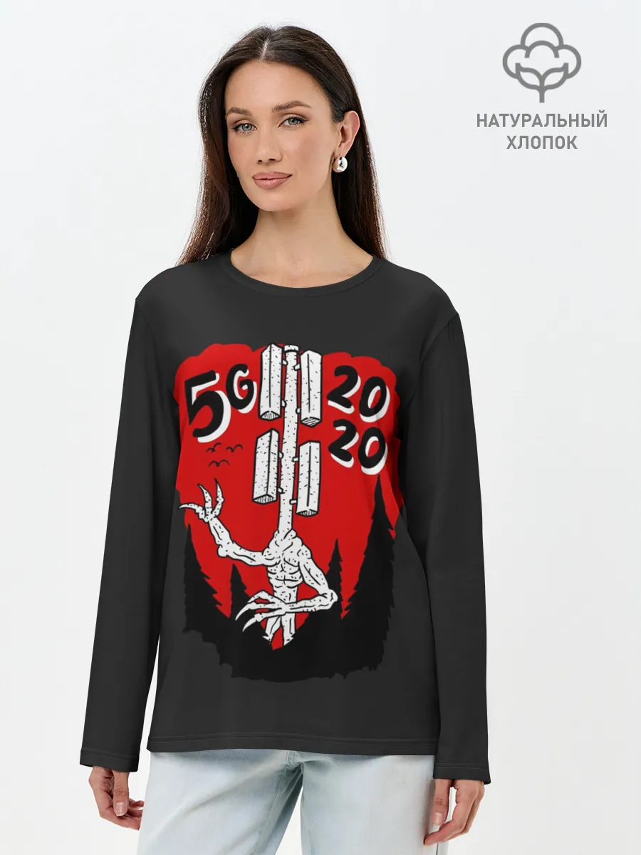 Лонгслив женский. Хлопок / Сиреноголовый