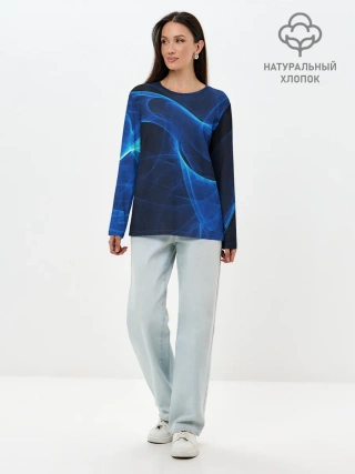 Лонгслив женский. Хлопок / ДЫМ /SMOKE