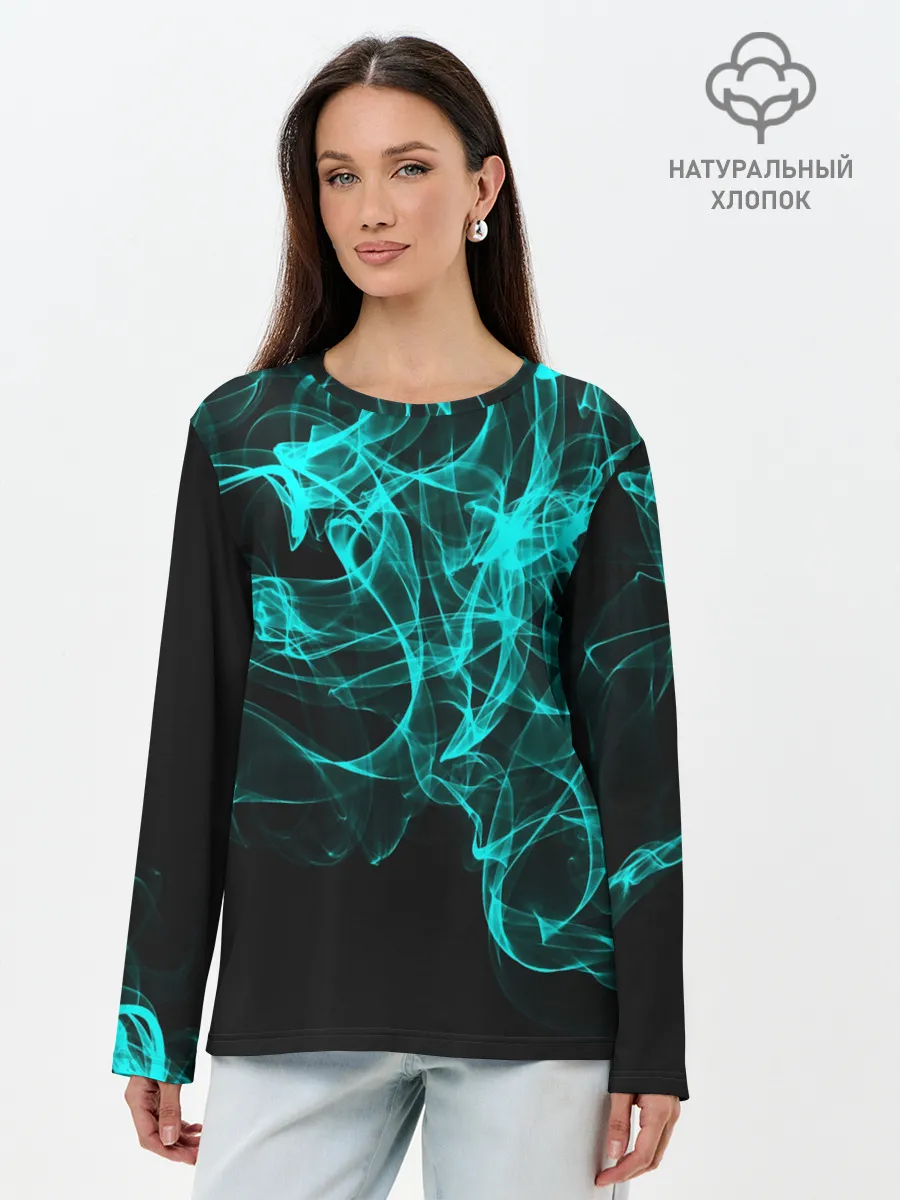 Лонгслив женский. Хлопок / НЕОНОВЫЙ ДЫМ