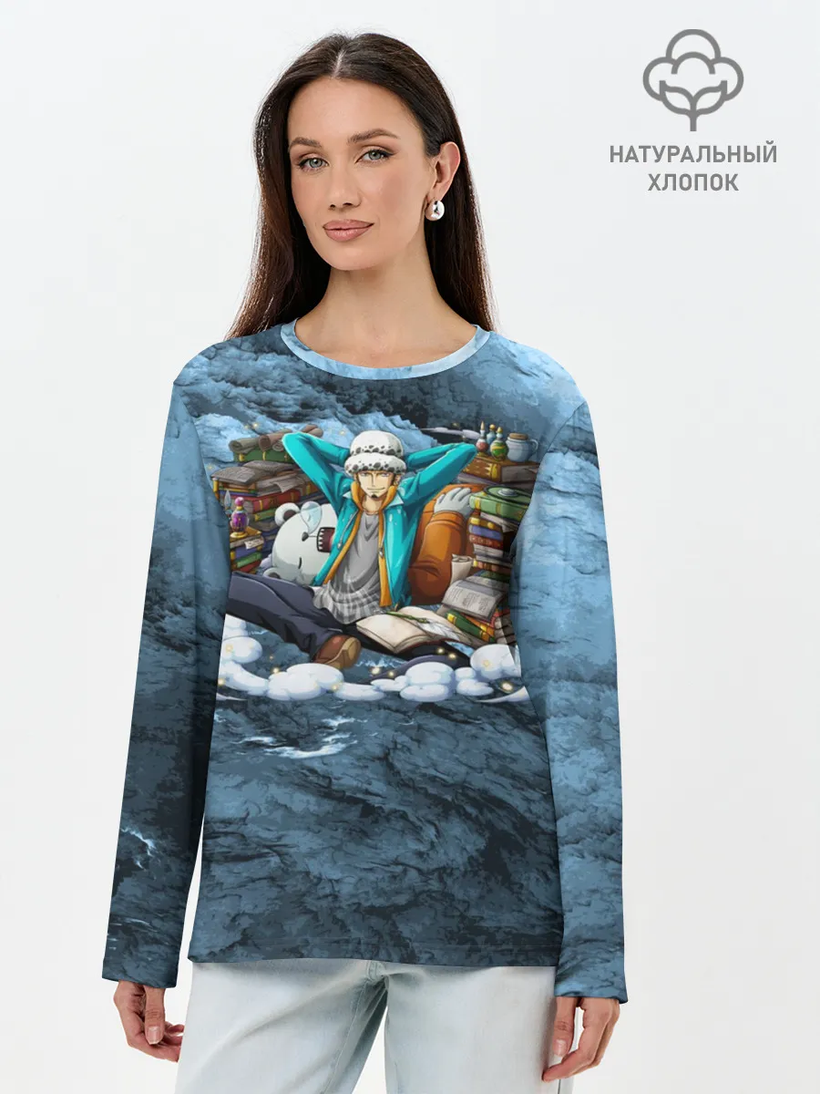Лонгслив женский. Хлопок / One Piece | Trafalgar Law