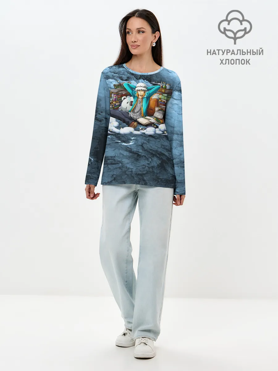 Лонгслив женский. Хлопок / One Piece | Trafalgar Law