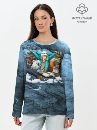 Лонгслив женский. Хлопок / One Piece | Trafalgar Law
