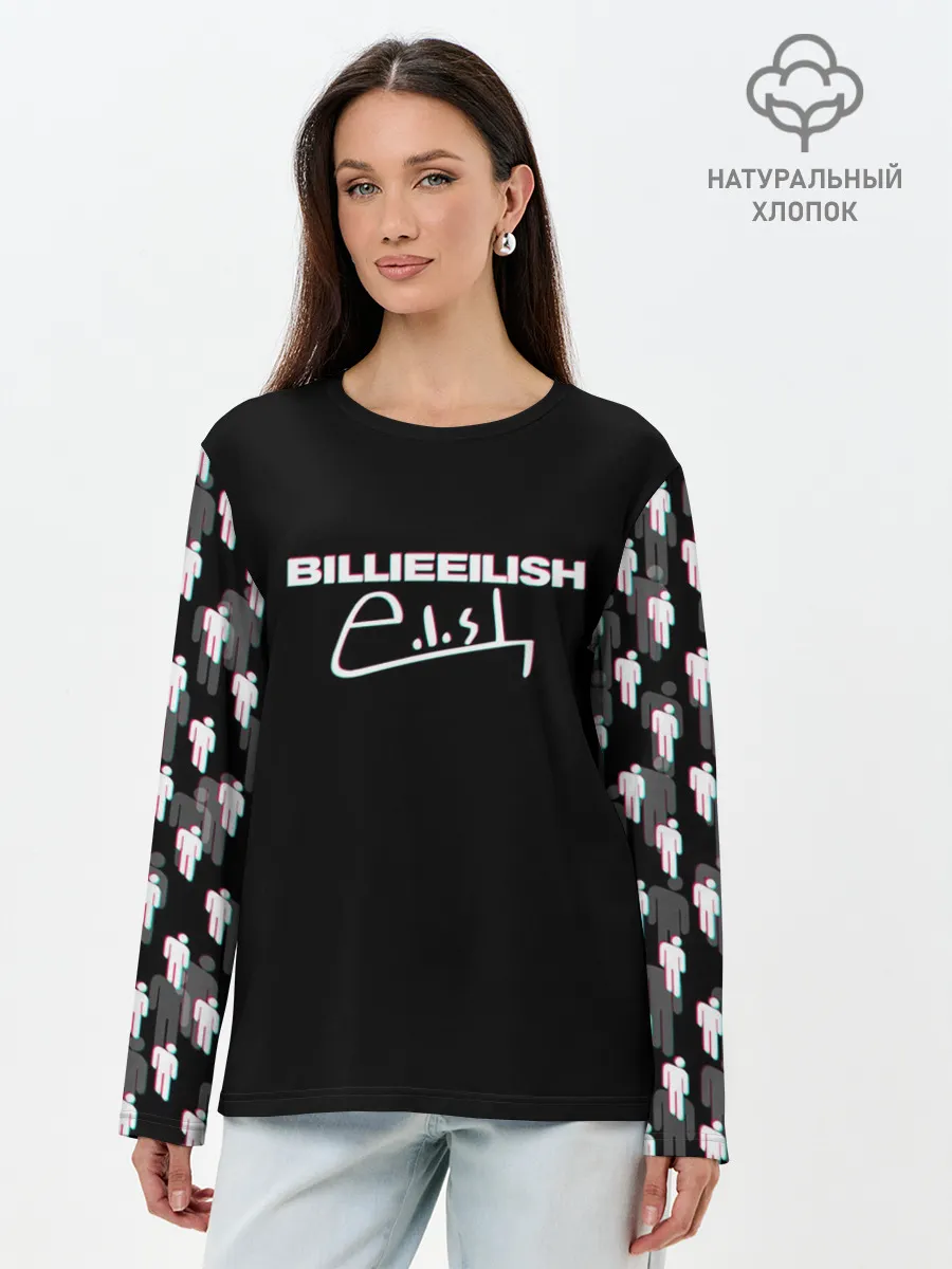 Лонгслив женский. Хлопок / BILLIE EILISH GLITCH