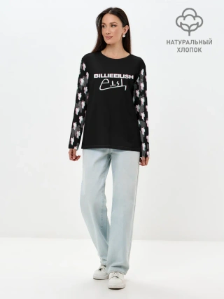 Лонгслив женский. Хлопок / BILLIE EILISH GLITCH