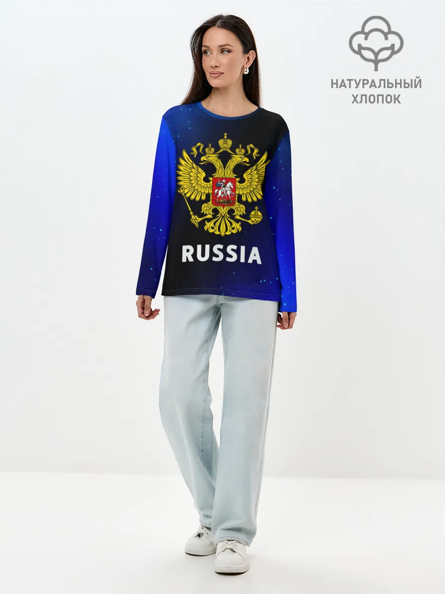 Лонгслив женский. Хлопок / RUSSIA / РОССИЯ