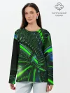 Лонгслив женский. Хлопок / DIGITAL NEON GREEN