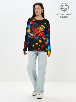 Лонгслив женский. Хлопок / Fractal Digital 3D