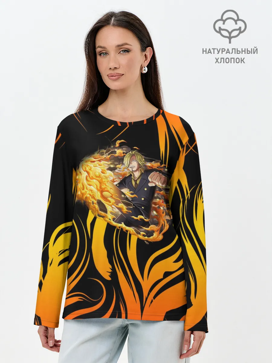 Лонгслив женский. Хлопок / One Piece | Sanji