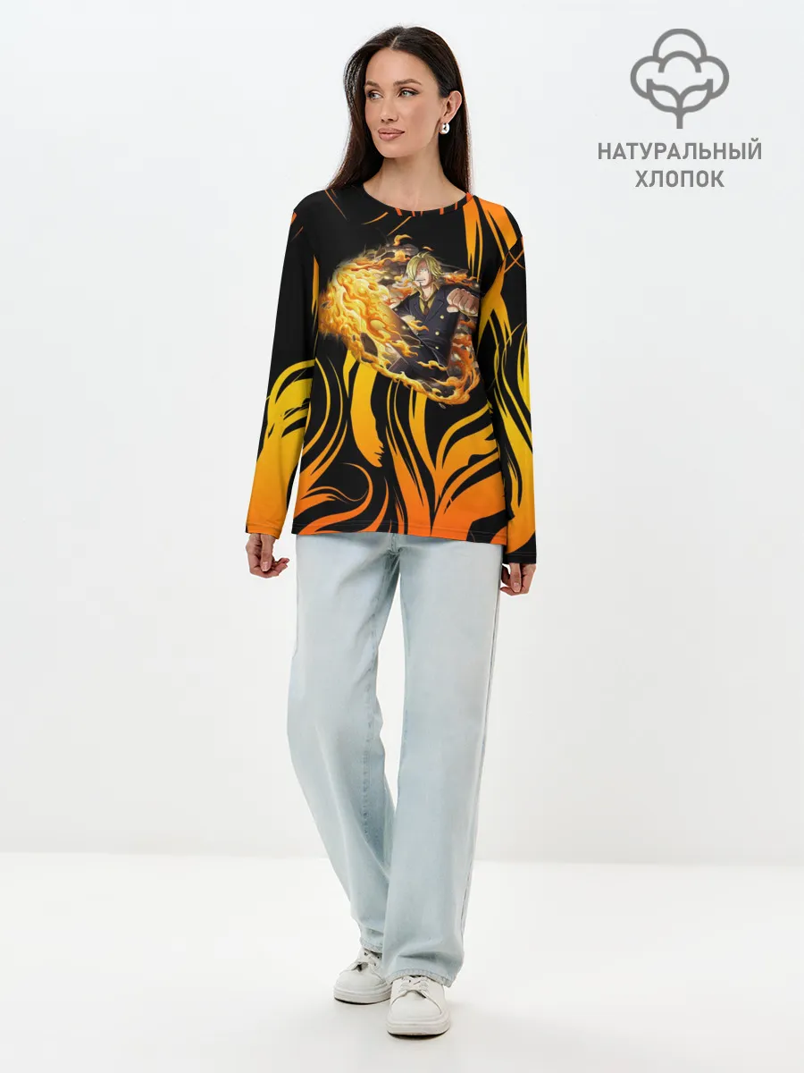 Лонгслив женский. Хлопок / One Piece | Sanji