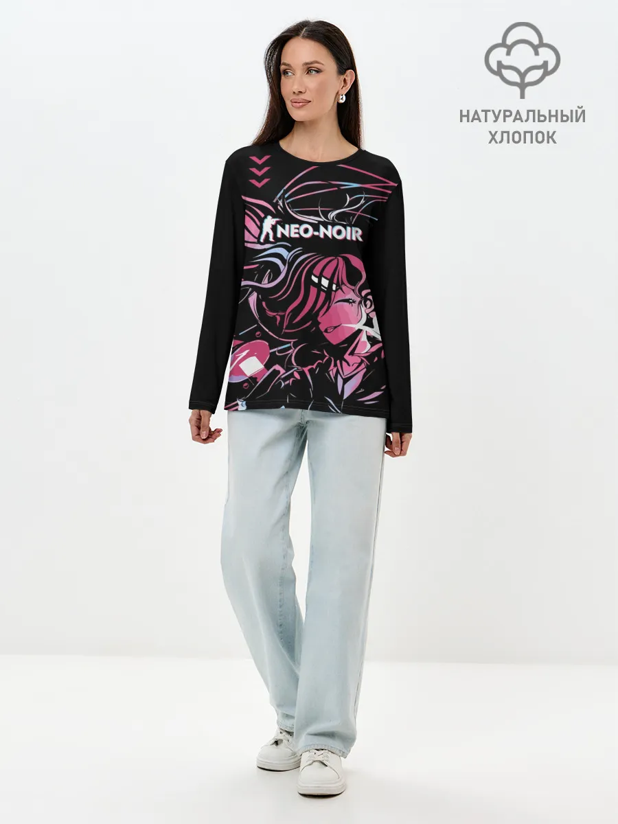 Лонгслив женский. Хлопок / cs:go - Neo-Noir | Неонуар