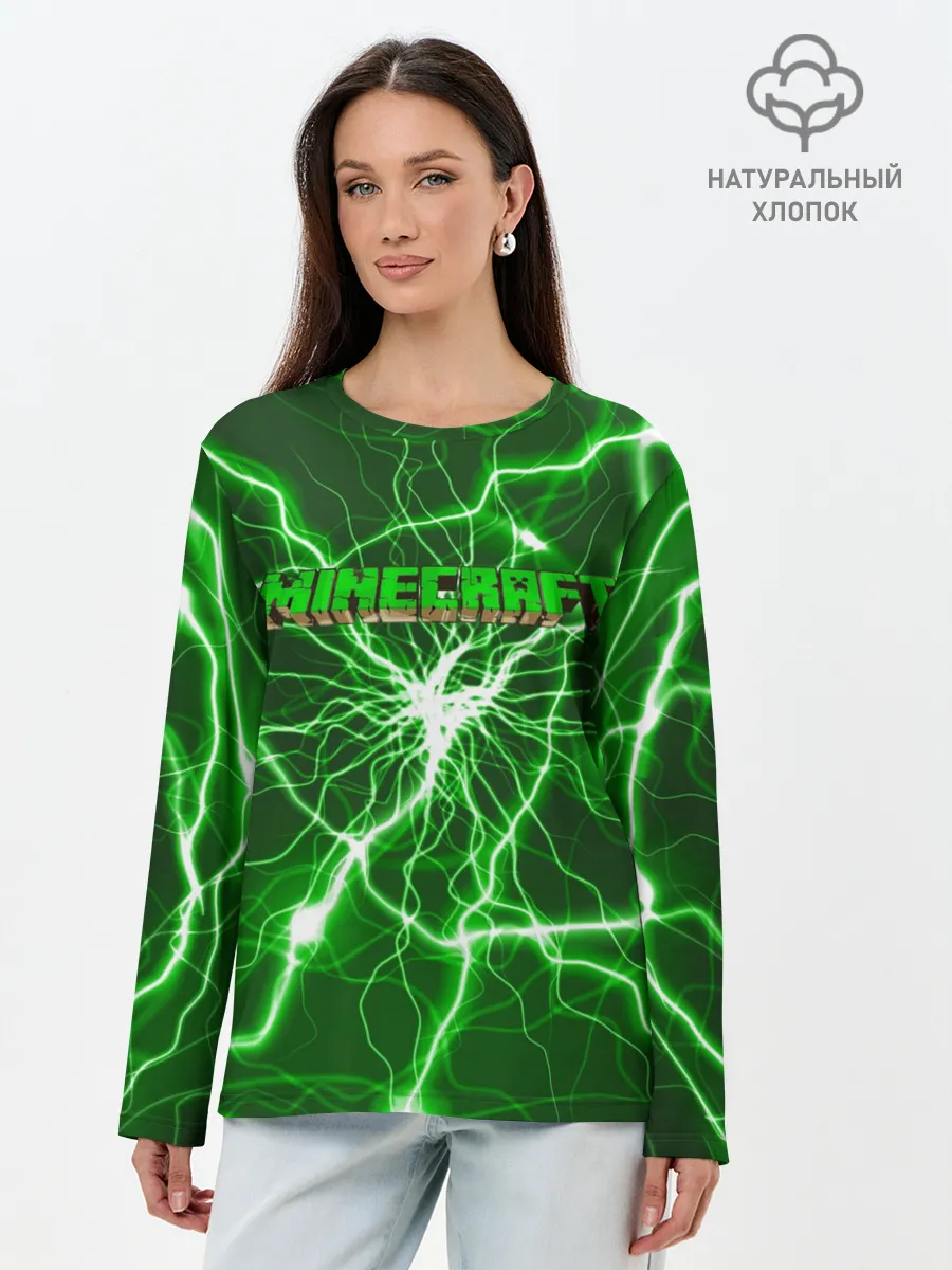 Лонгслив женский. Хлопок / MINECRAFT