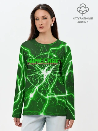 Лонгслив женский. Хлопок / MINECRAFT