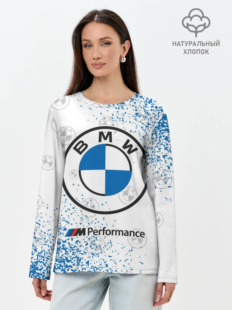 Лонгслив женский. Хлопок / BMW / БМВ