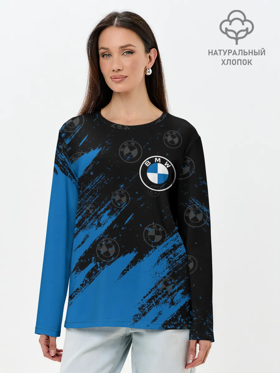 Лонгслив женский. Хлопок / BMW / БМВ