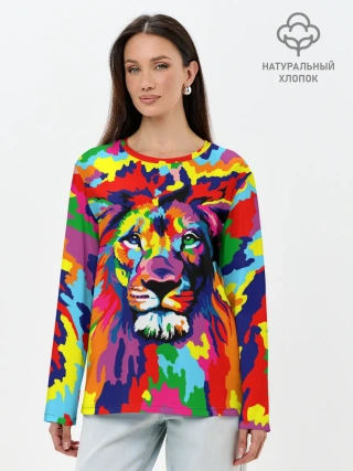Лонгслив женский. Хлопок / Лев Artistic Art