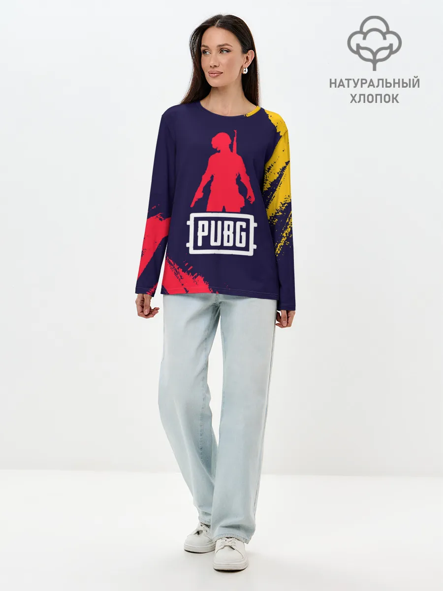 Лонгслив женский. Хлопок / PUBG / ПАБГ