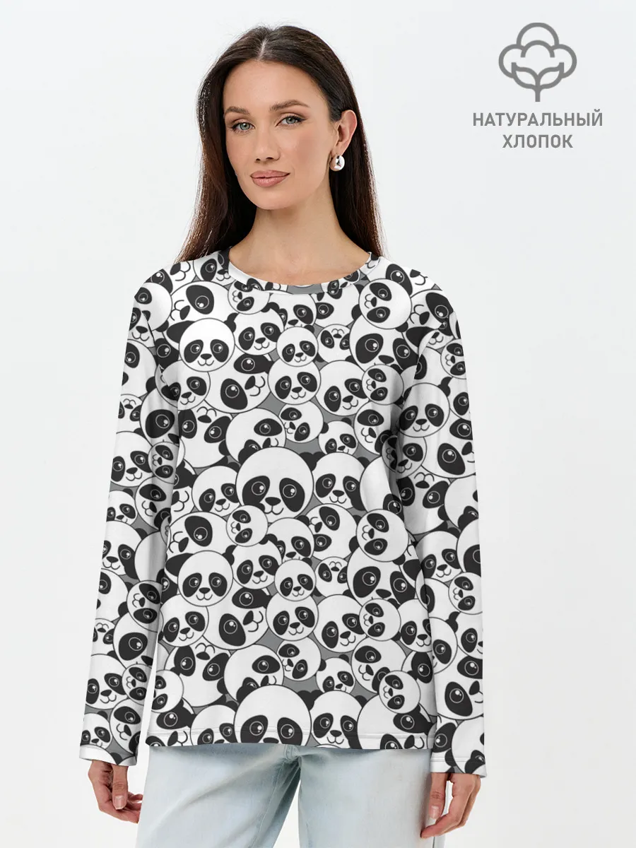 Лонгслив женский. Хлопок / ПАНДОЧКИ