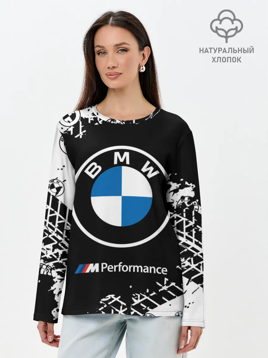 Лонгслив женский. Хлопок / BMW / БМВ