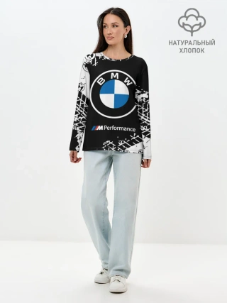 Лонгслив женский. Хлопок / BMW / БМВ