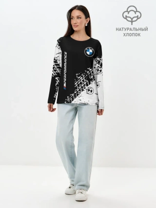 Лонгслив женский. Хлопок / BMW / БМВ