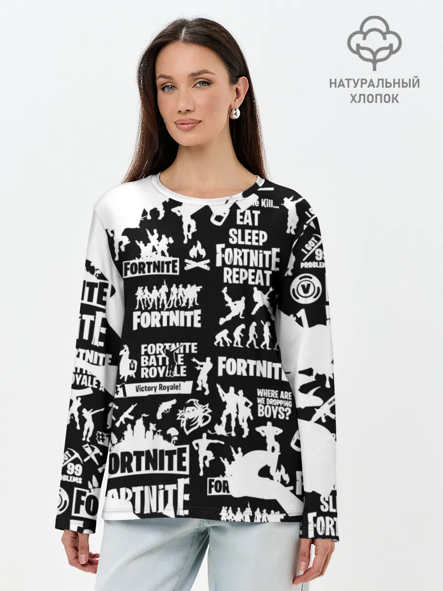 Лонгслив женский. Хлопок / Fortnite