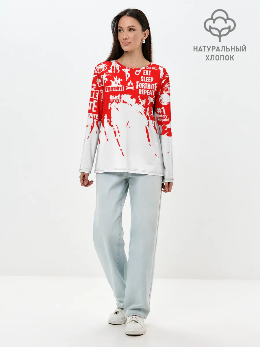 Лонгслив женский. Хлопок / Fortnite