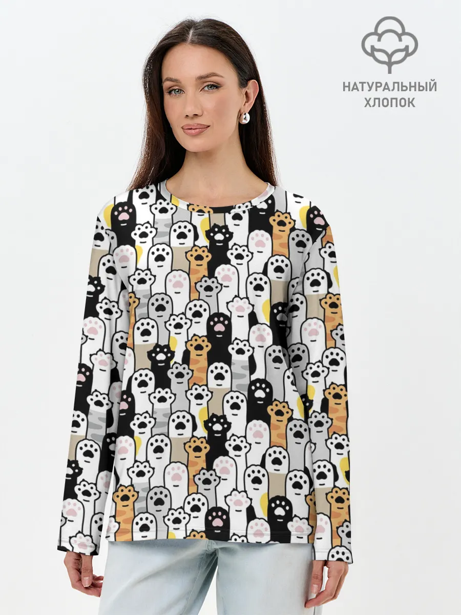 Лонгслив женский. Хлопок / ЛАПКИ