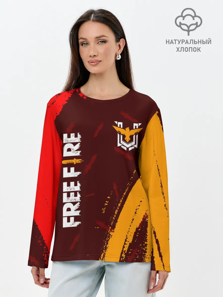 Лонгслив женский. Хлопок / FREE FIRE / ФРИ ФАЕР