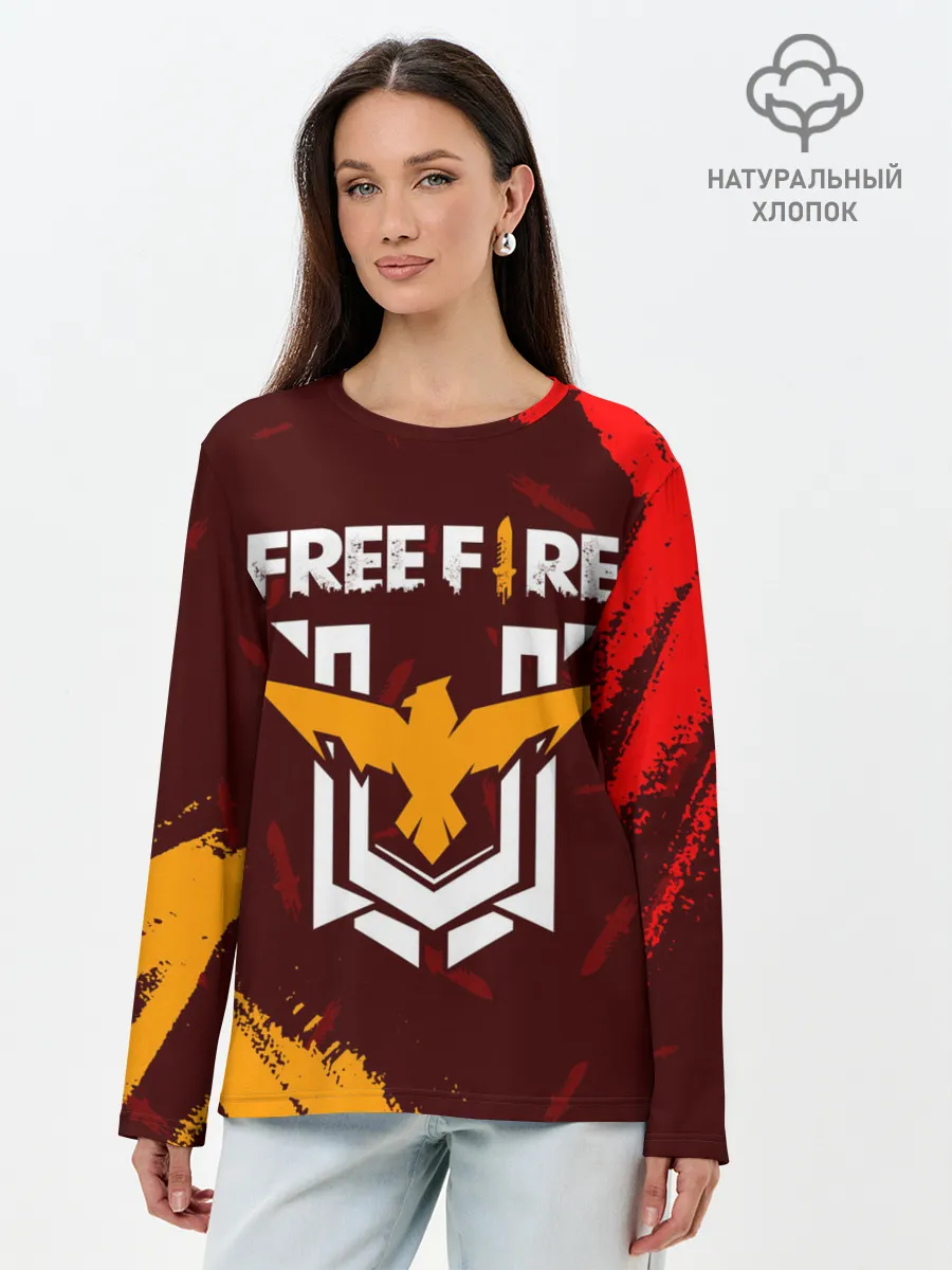 Лонгслив женский. Хлопок / FREE FIRE / ФРИ ФАЕР
