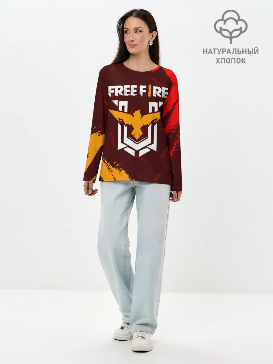 Лонгслив женский. Хлопок / FREE FIRE / ФРИ ФАЕР