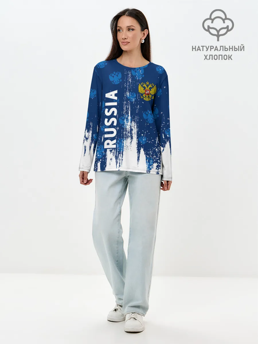 Лонгслив женский. Хлопок / RUSSIA / РОССИЯ