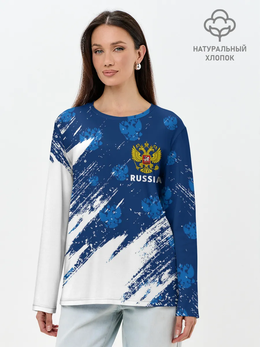 Лонгслив женский. Хлопок / RUSSIA / РОССИЯ