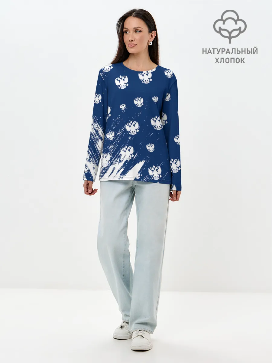 Лонгслив женский. Хлопок / RUSSIA / РОССИЯ