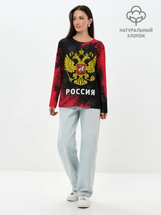 Лонгслив женский. Хлопок / РОССИЯ / RUSSIA