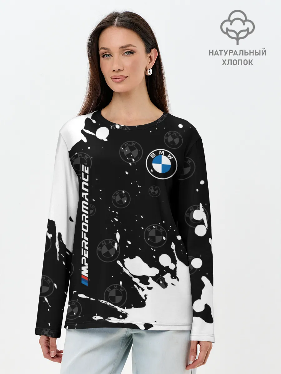 Лонгслив женский. Хлопок / BMW / БМВ