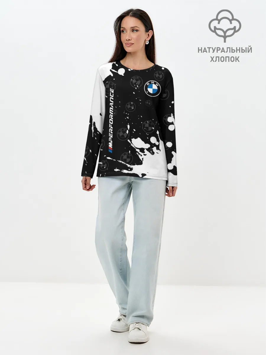 Лонгслив женский. Хлопок / BMW / БМВ