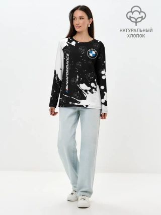 Лонгслив женский. Хлопок / BMW / БМВ