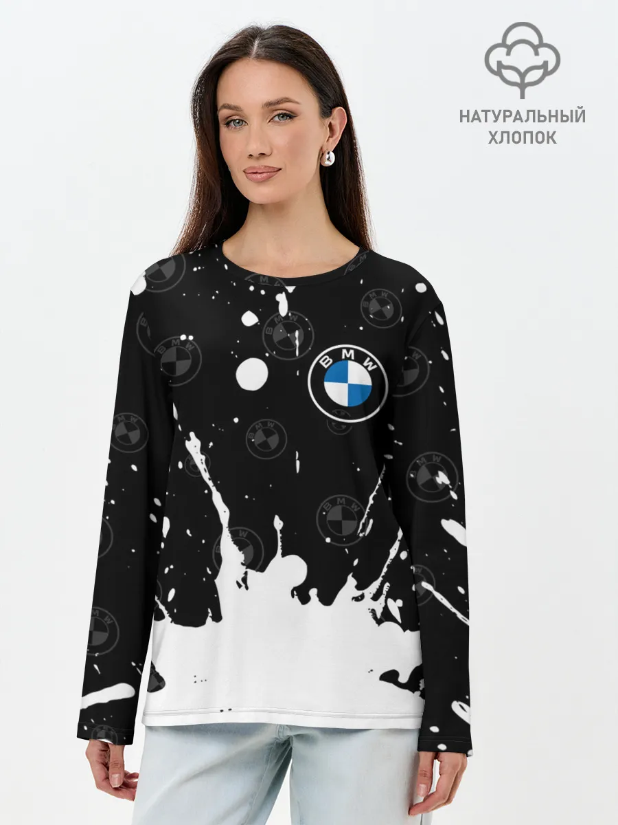 Лонгслив женский. Хлопок / BMW / БМВ