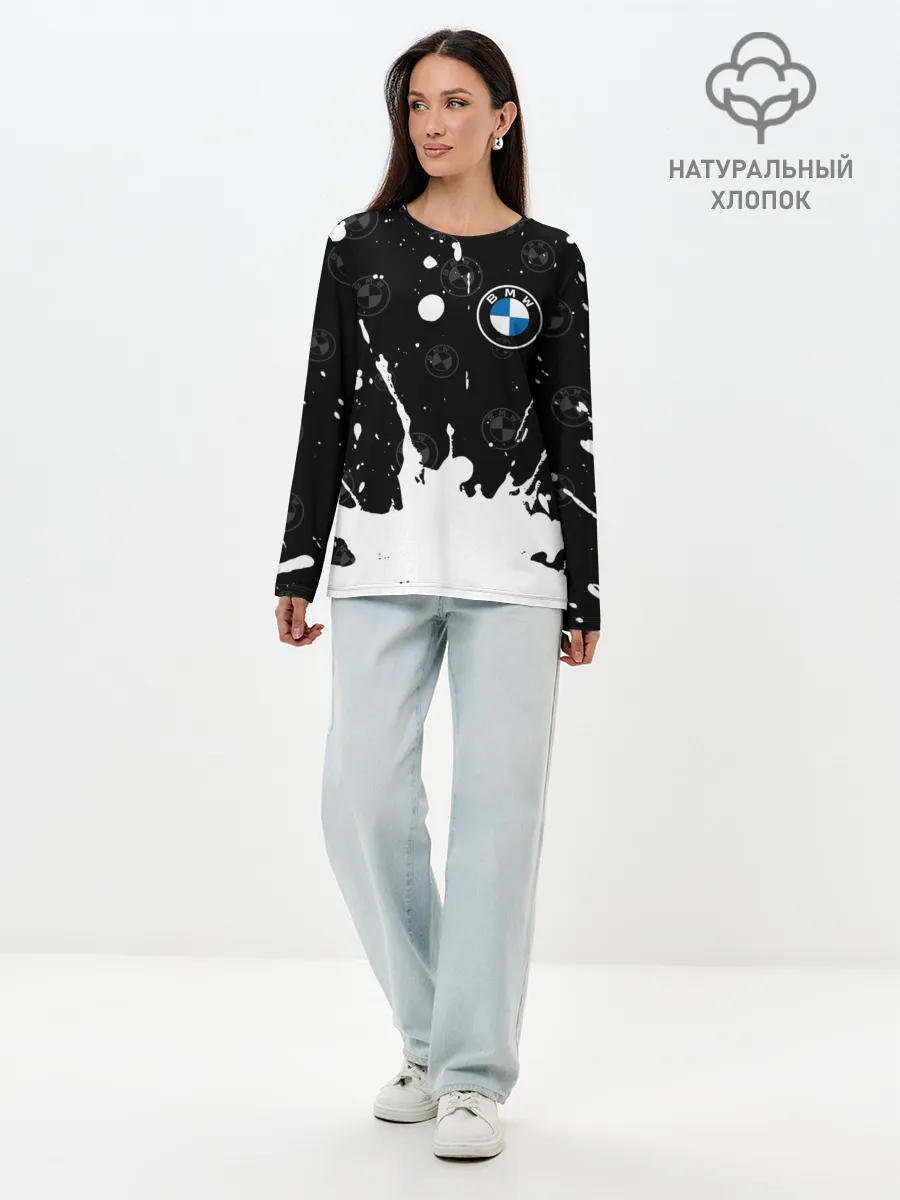 Лонгслив женский. Хлопок / BMW / БМВ