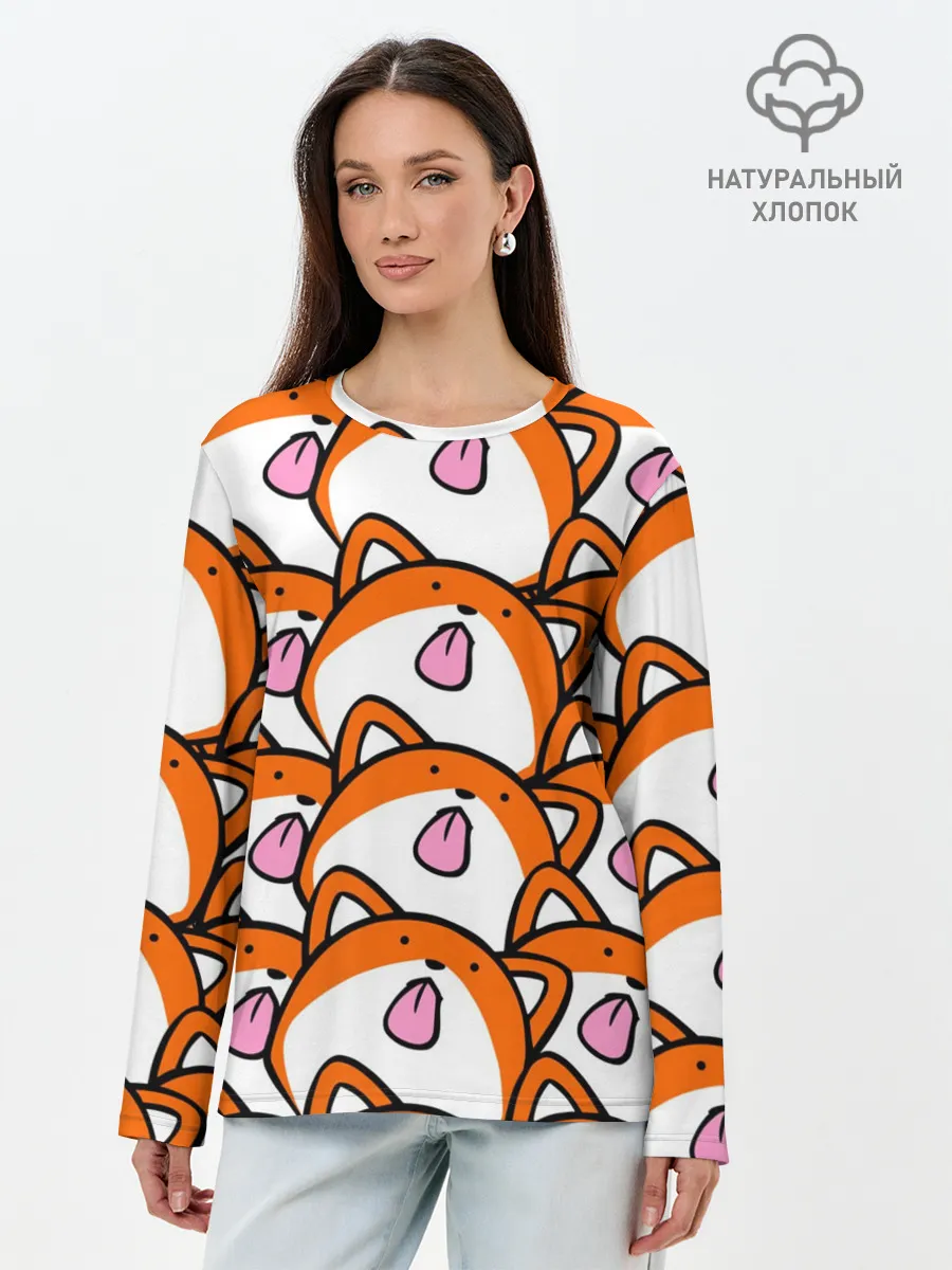 Лонгслив женский. Хлопок / ЛИСИЧКИ
