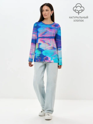 Лонгслив женский. Хлопок / ГАВАЙИ ГЛИТЧ