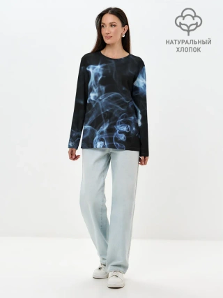 Лонгслив женский. Хлопок / ДЫМ