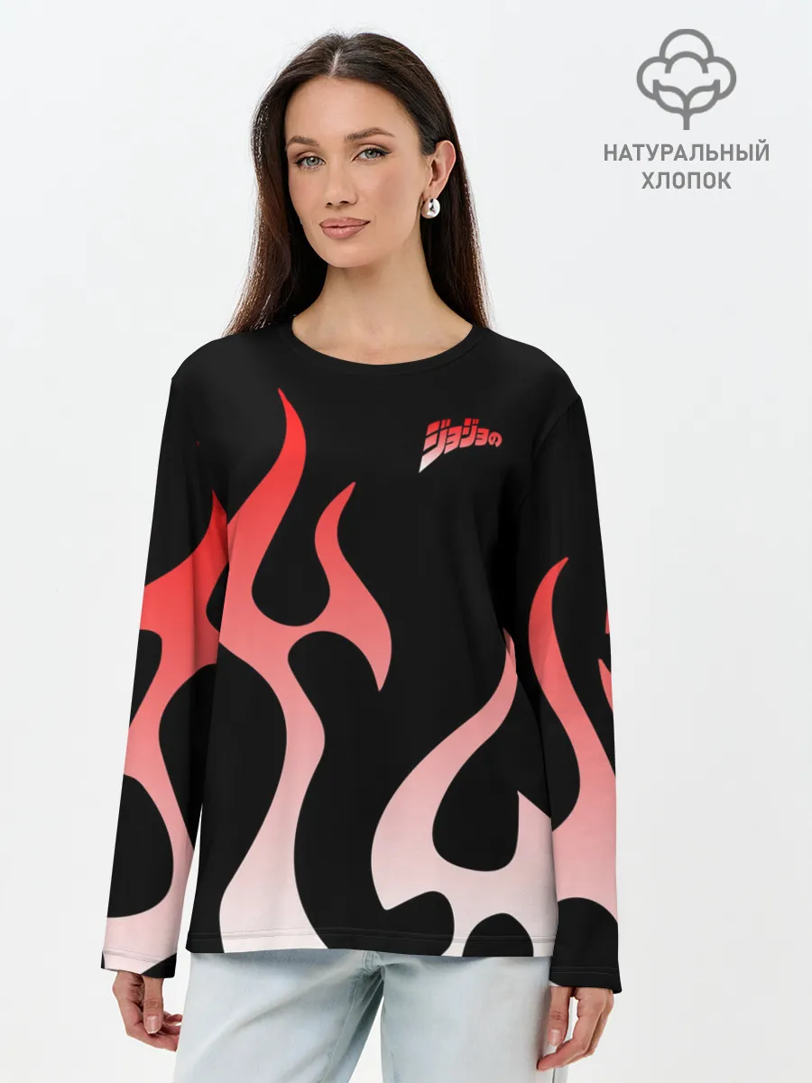 Лонгслив женский. Хлопок / Приключения ДжоДжо