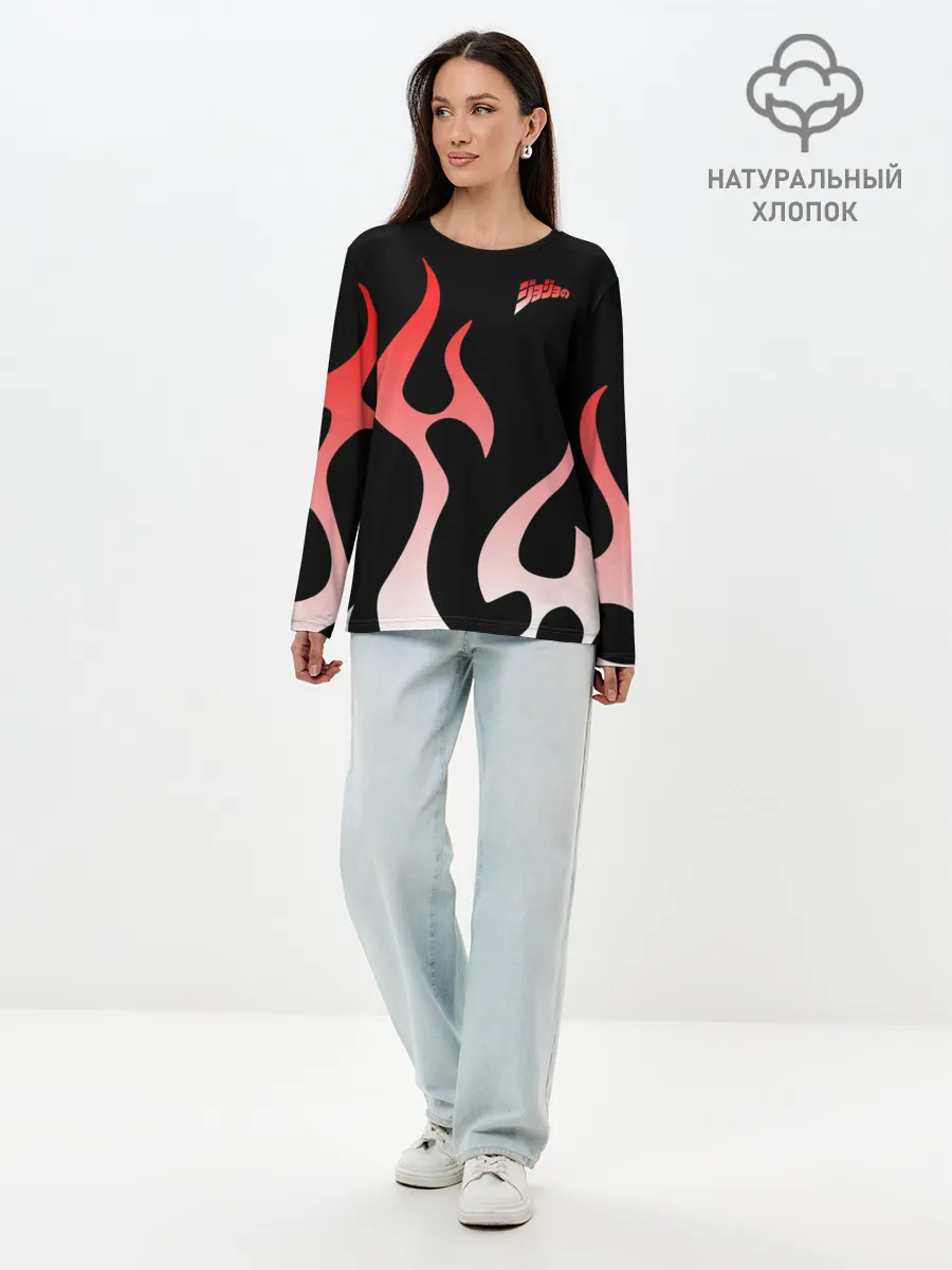 Лонгслив женский. Хлопок / Приключения ДжоДжо