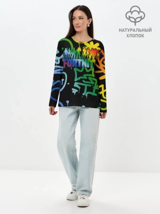 Лонгслив женский. Хлопок / Fortnite