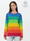 Лонгслив женский. Хлопок / Радуга | Rainbow