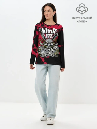Лонгслив женский. Хлопок / Blink 182