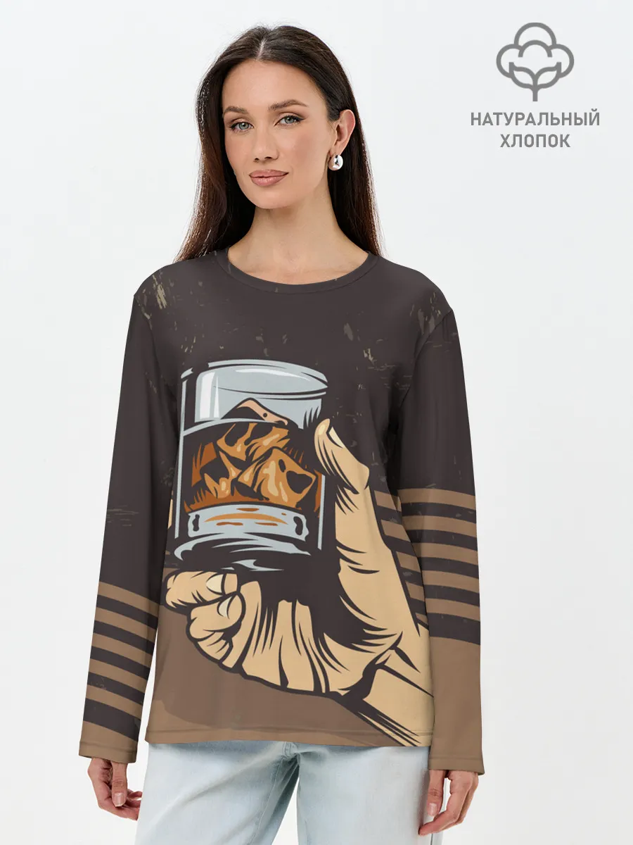 Лонгслив женский. Хлопок / Ретро Виски