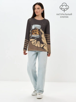 Лонгслив женский. Хлопок / Ретро Виски